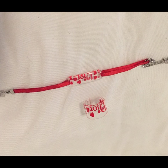 COPY - Dior vintage red heart lucite ring bracelet RARE - Picture 2 of 4